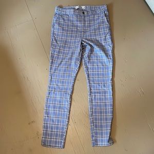 Blue Plaid Pants Size L from Hollister